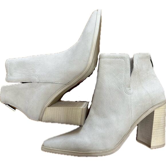 Steve Madden Cornelia Bone Suede Boots Size 11 Leather Shoes New! - Picture 3 of 11